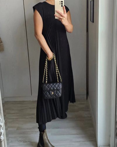 Sophia - Elegant Maxy Plisseret Kjole Spliced