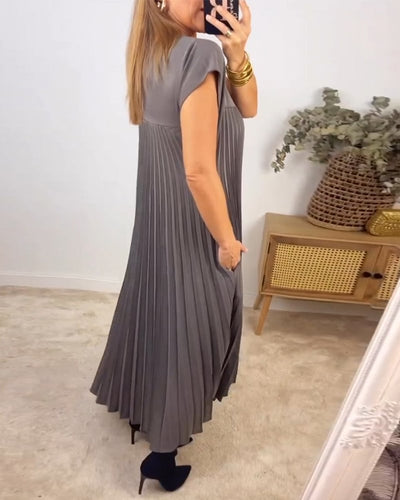 Sophia - Elegant Maxy Plisseret Kjole Spliced
