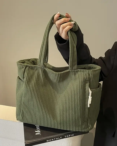 Maria – Ribbetrukket håndtaske med snøredetalje