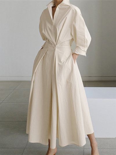 Brynn - A-Line Kjole med Polo Krave Chic