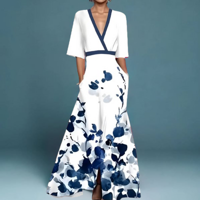 Michelle™ - Elegant Kjole med Blomsterprint