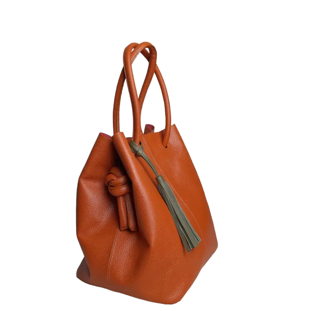 Brigitte Orange Dame Lædertaske