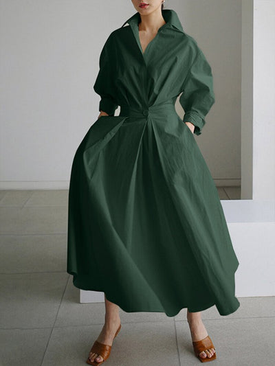 Brynn - A-Line Kjole med Polo Krave Chic