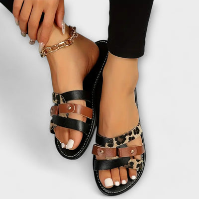 Leopard | Krydsrem Sandaler