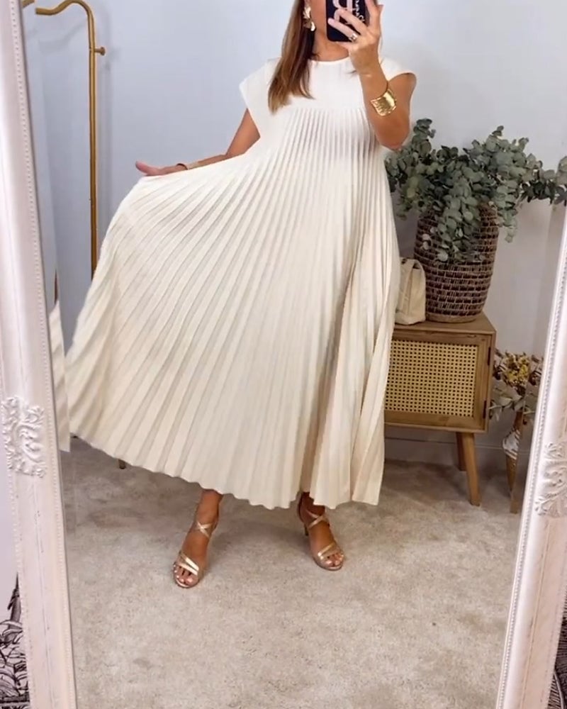 Sophia - Elegant Maxy Plisseret Kjole Spliced