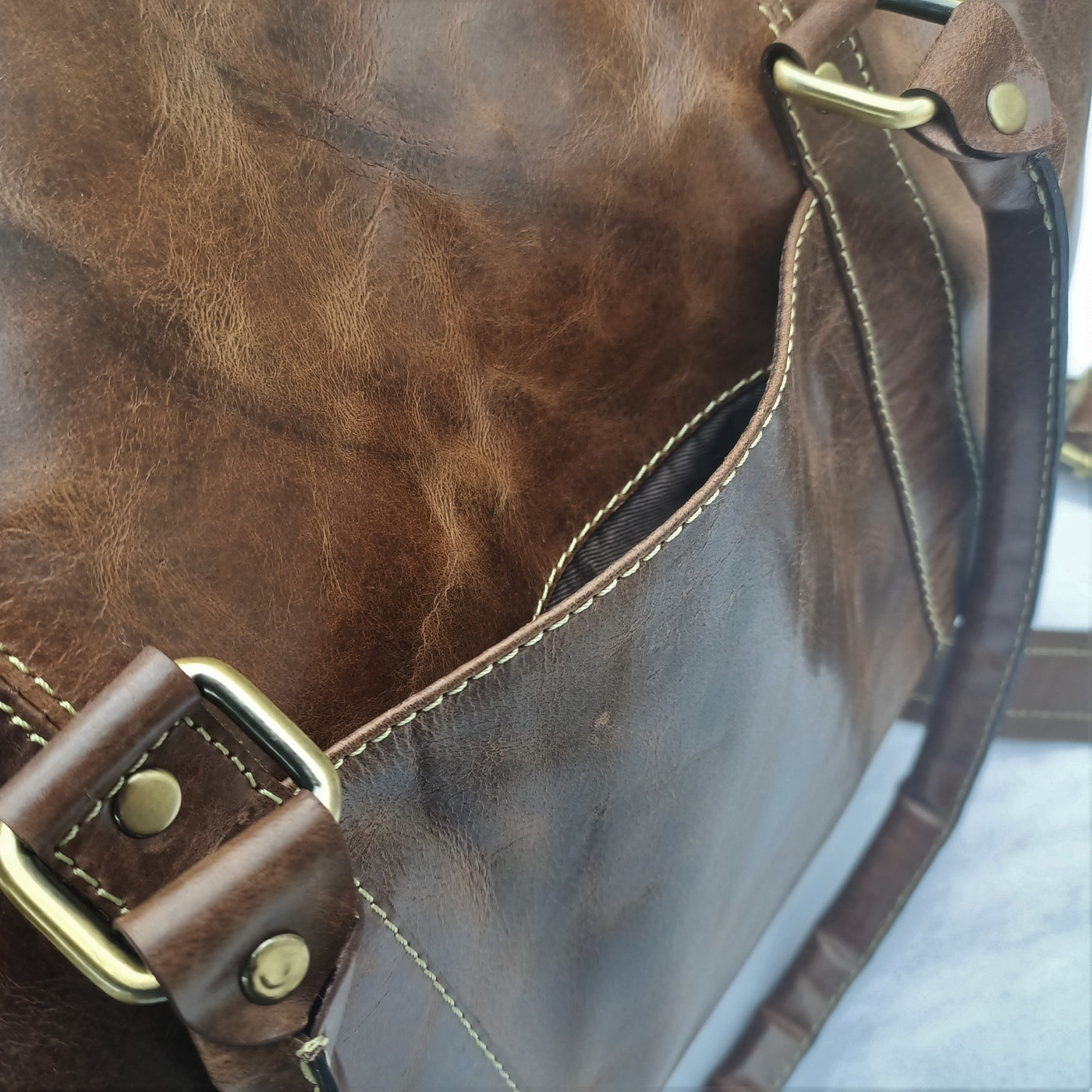 Crazy Horse Læder Mini Duffel Bag