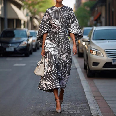 Grace™ - Elegant Kjole med Rund Hals