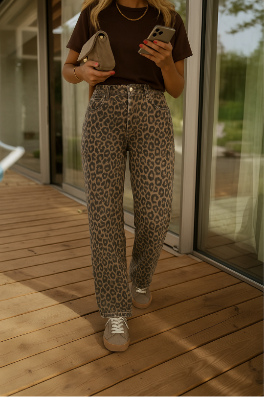 NADINE™ | LEOPARDMØNSTRET BUKSER