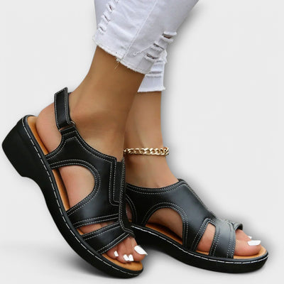 Christina | Orthopædisk Lædersandal med Komforthæl