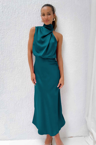Lydia | Lang kjole med halterneck