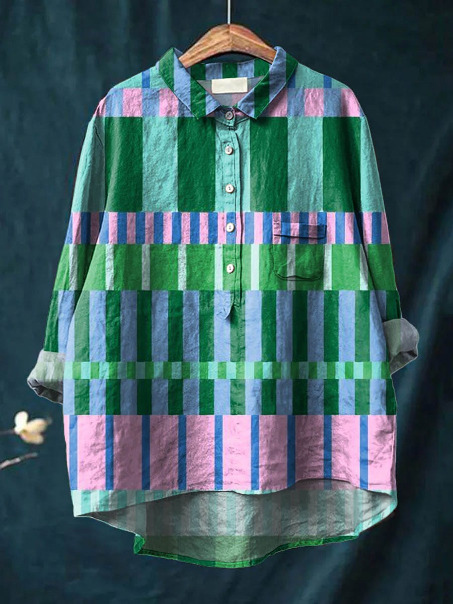 Linned Bluse Ambra