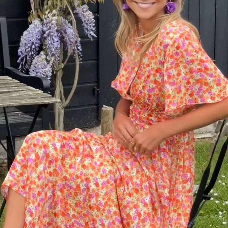 Amelia™ - Elegant Maxi Blomstret Kjole
